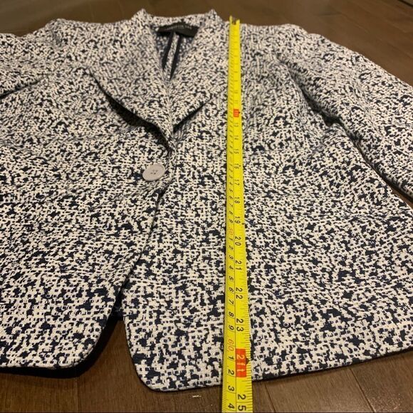 LAFAYETTE 148 navy and white printed single breasted blazer size 6 - Picture 8 of 12